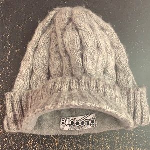 Grey Knit Billabong Beanie